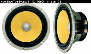 showyoursound.nl - Multimedia en SPL - Alfa on ICE - SyS_2005_10_13_10_26_11.jpg - TS-M7PRS/PPBRMidd - bass speaker Vermogen 200 watt Bereik 28 - 10.000 Hz 91 DB